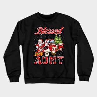 Blessed Aunt Red Plaid Christmas Crewneck Sweatshirt